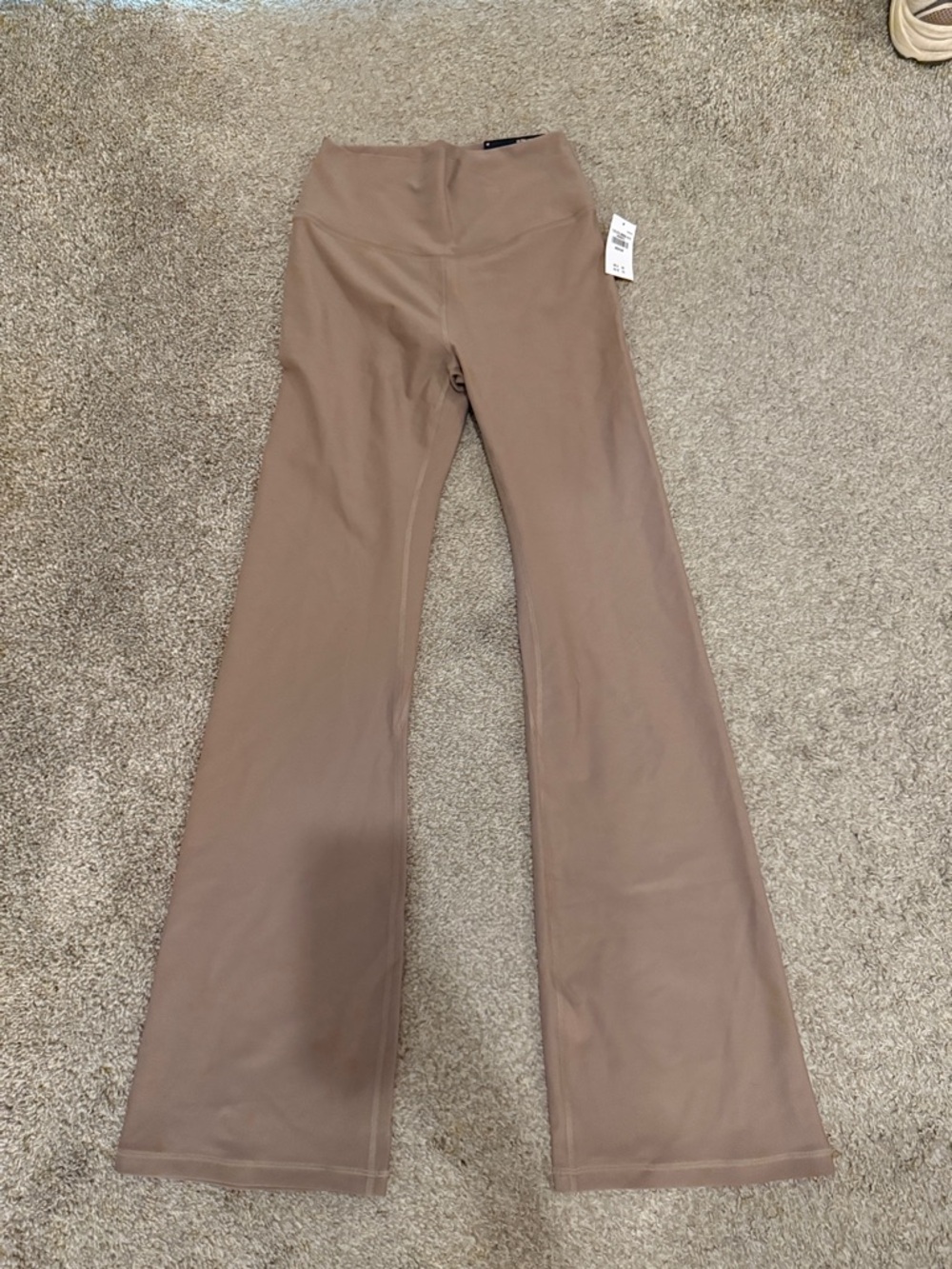 Abercrombie & Fitch High-Waist Flared Leggings in Taupe Brown
